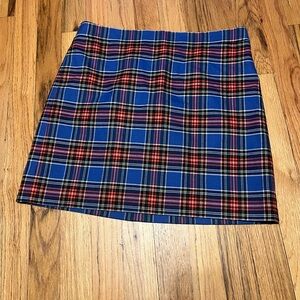 J. Crew Blue and Red Plaid Mini Skirt